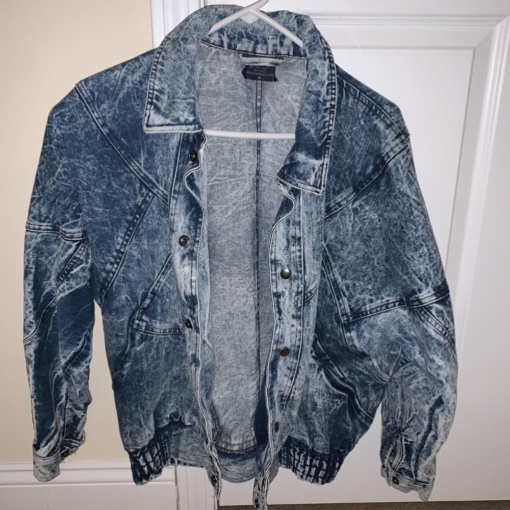 Retro 80s Acid Wash Jean Jacket